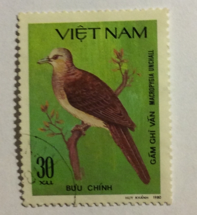Почтовая марка Вьетнам (Vietnam) Rufous-backed Shrike (Lanius schach) | Год выпуска 1978 | Код каталога Михеля (Michel) VN 951