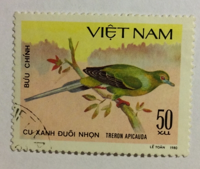 Почтовая марка Вьетнам (Vietnam) Pin-tailed Green-pigeon (Treron apicauda) | Год выпуска 1978 | Код каталога Михеля (Michel) VN 1168U