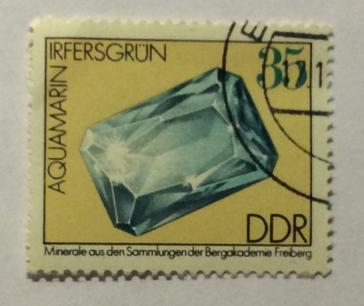 Почтовая марка ГДР (DDR) Aquamarine from Irfersgrün | Год выпуска 1974 | Код каталога Михеля (Michel) DD 2010