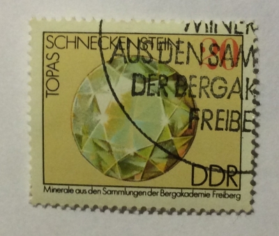 Почтовая марка ГДР (DDR) Topas of snail stone | Год выпуска 1974 | Код каталога Михеля (Michel) DD 2008