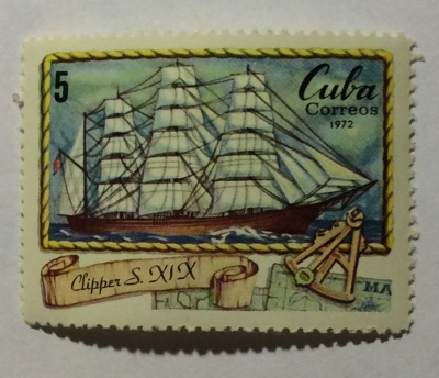 Почтовая марка Куба (Cuba correos) Clipper | Год выпуска 1972 | Код каталога Михеля (Michel) CU 1825