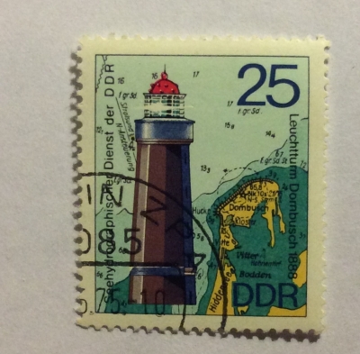 Почтовая марка ГДР (DDR) Lighthouse Dornbusch,1888 | Год выпуска 1975 | Код каталога Михеля (Michel) DD 2048