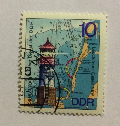 Почтовая марка ГДР (DDR) Lighthouse Gellen,1905 | Год выпуска 1975 | Код каталога Михеля (Michel) DD 2046