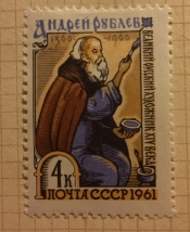 Иконописец Андрей Рублев(в миниатюры из книги "Житие Сергия Радонежского",16 века)